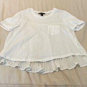 Forever 21 White T-shirt with Flowy Back